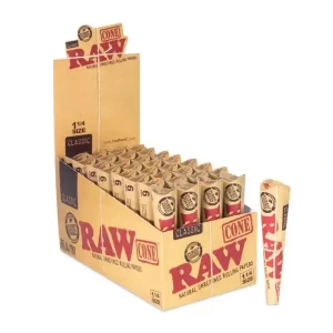 RAW Cone 1 1/4 with 6 Cones Per Pack at Lalaland Smoke & Vape in Lancaster and Weatherford TX